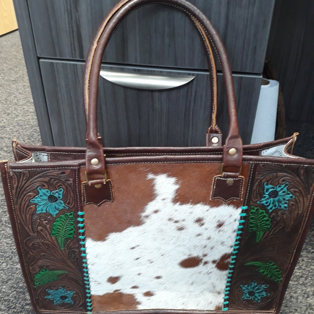 Myra Western Leather Cowhide Bag